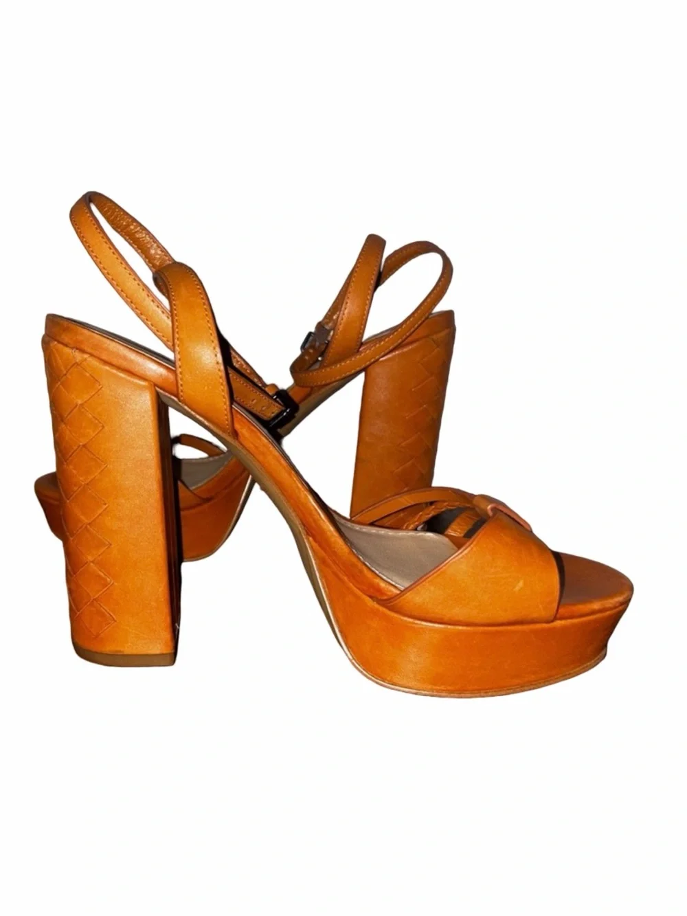 Botkier | Cognac Leather Platform Ankle-Strap Sandal